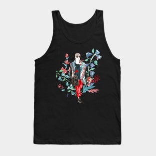 Scarf woman with flowers Tank Top